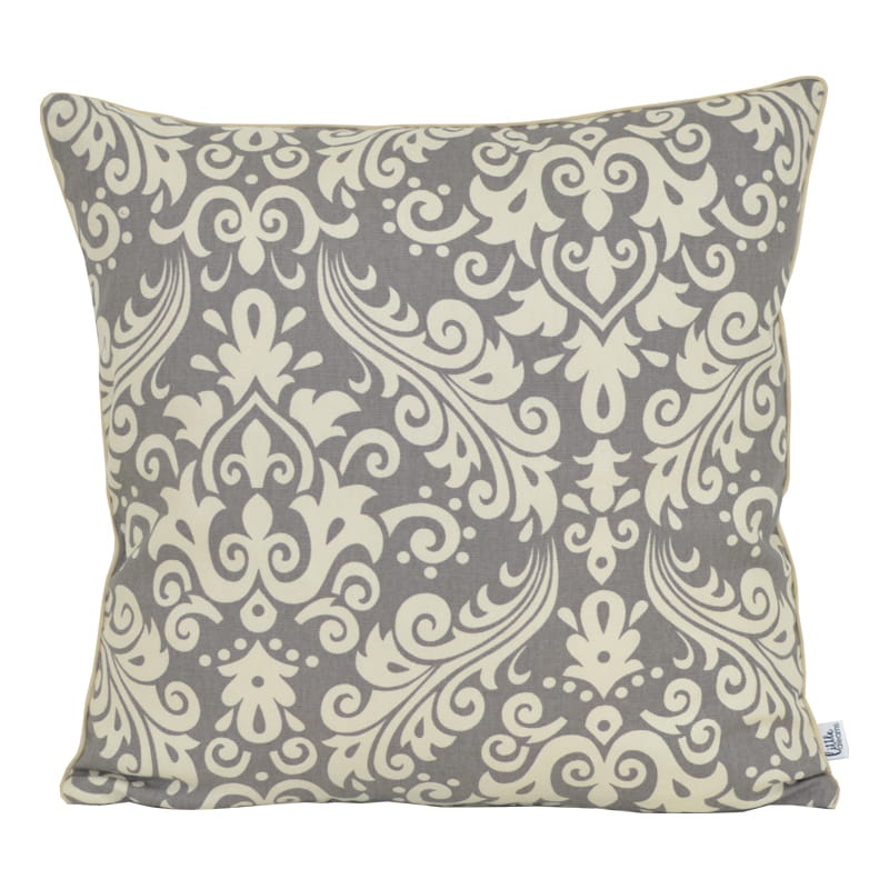 Poszewka dekoracyjna - Naturalny Damask_Szarość