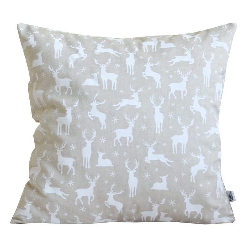 Poszewka świąteczna - Białe renifery