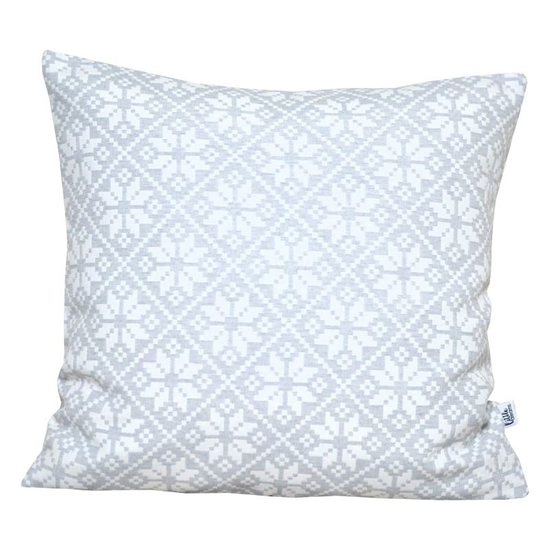 Poszewka świąteczna - Śnieżynki szare