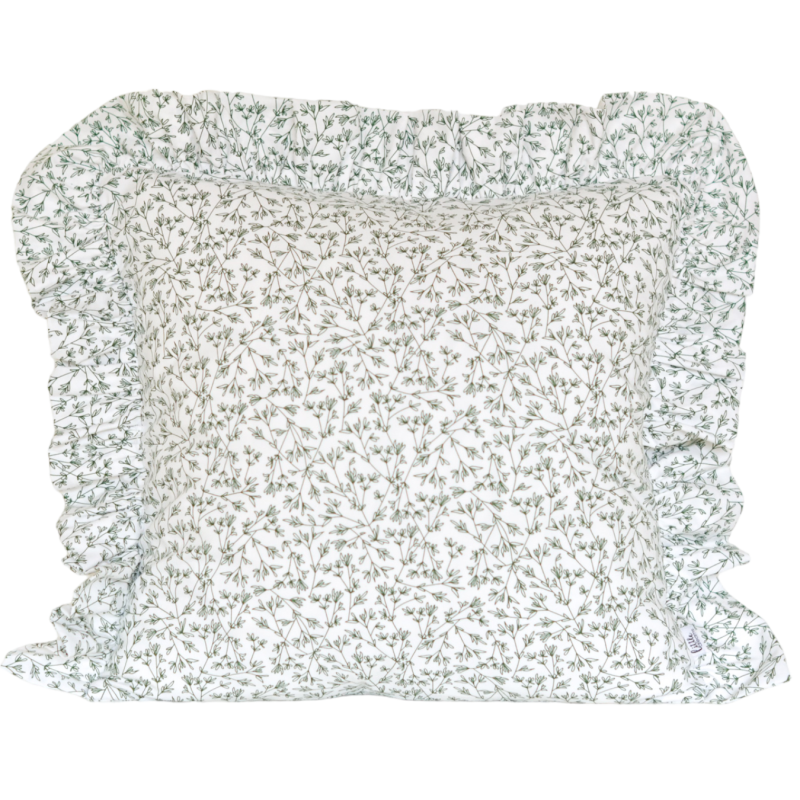 Poszewka w kwiaty - zielone gałązki