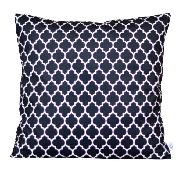 Poszewka - drobna marokańska koniczyna - czerń