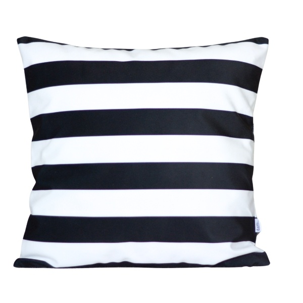 Poszewka welurowa w czarne pasy