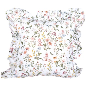 Poszewka  w kwiaty z falbanką FLORA